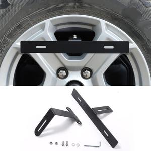 Hoolcar Spare Tire License Plate Relocation Bracket Holder for 2007-2021 Jeep Wrangler JK JKU JL JLU, Black
