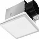 Tech Drive Modern Nickel Bathroom Exhaust Fan with Light - 130 CFM, 1000lm Dimmable 5CCT LED Light with Night Light Selectable, 6-Inch Duct Quiet Ventilation, Decorative Nickel Trim, Easy to Install