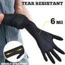 TitanFlex Disposable Nitrile Exam Gloves, 6-mil, Black, Heavy Duty, Latex Free, Food Safe for Cooking & Food Prep, XL