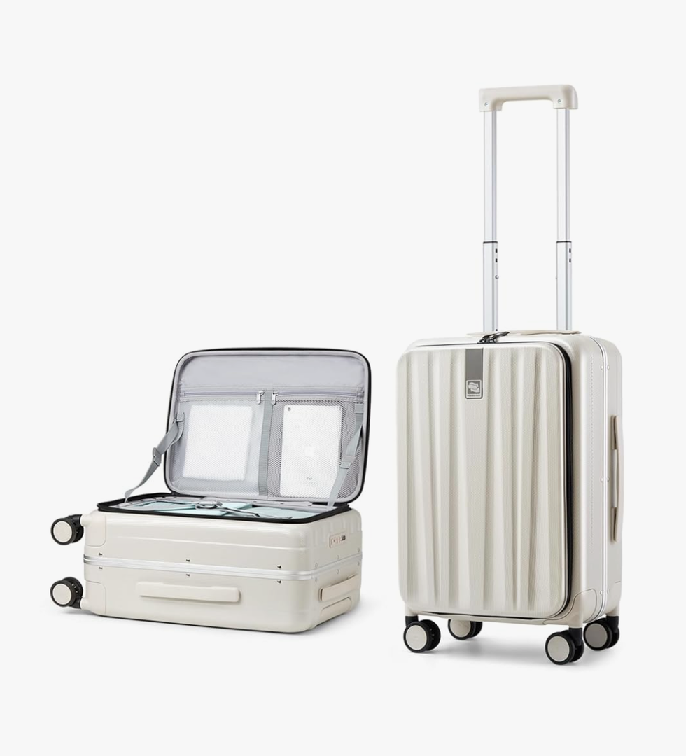 Hanke 20 Inch Carry On Luggage with Wheels PC Hard Shell Suitcase Top Opening Aluminum Frame Travel Luggage Suitcases for Woman Men Gifts.(Ivory White)
200+ bought in past month