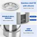 Ice Bucket, 3L Double Wall Insulated Ice Bucket with Lid,Scoop,Tongs- Inner Layer 304 Stainless Steel Ice Container Keep Ice Frozen Longer- Ideal for Cocktail Bar,Parties,Chilling Beer Win