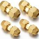 Relaxweex 4 Pcs 1/4" 1/2" Copper Pipe Extension Joint Connectors Pipe Coupling Adapters with Flare Nuts Flare Fittings for HVAC Air Conditioning Refrigeration Copper Tube
