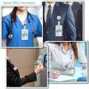 Bird Badge Holder with Retractable Lanyard, Pink Lanyards for ID Badges Name Tags Vertical Card Holder, Detachable Lanyard Badge Reel Retractable, Teacher Nurse Workers Women Office Gifts