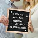 Felt Letter Board with 460 Letters, Numbers & Symbols - 12 x 12 inch Changeable Message Board with Wooden Frame Wall Mount Hook (Black)