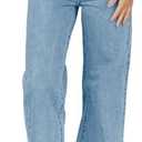 Haloumoning Girl’s Elastic Waist Jeans Straight Leg Demin Pants Casual Stretch Long Pants with Pockets 5-14 Years, 150