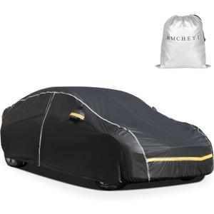 Car Cover Waterproof All Weather,6 Layers Car Covers for Automobiles, Full Exterior Cover with Zipper, Outdoor SUV Car Cover Sun UV Rain Snow Wind Protection, Fit for 192"(192*74*74 inch)SUV (Black)