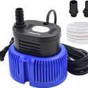 AgiiMan Pool Cover Pump Above Ground - Submersible Swimming Sump Inground Pump, Water Removal with 16' Drainage Hose and 25 Feet Power Cord, 850 GPH, 3 Adapters (Blue)