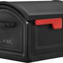 Architectural Mailboxes BILT CRE8 T4, USPS Approved Next Generation Rust-Proof Plastic Post Mounted Mail Box for Outside, Black, XL Extra Large Curbside Mailbox with Magnetic Latch