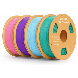 DEEPLEE PLA+ 1.75mm 3D Printer Filament, PLA Plus with Dimensional Accuracy +/- 0.02mm, Higher Strength and Toughness, Neatly Wound, No Clogging, 4 Pack 1kg Pink & Purple & Sky Blue & Sea Green