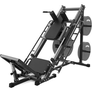 Leg Press Hack Squat Machine, Adjustable Leg Press Machine for Home Gym with Linear Bearing, Specialty Hack Squat Machine for Full Lower Body Workout with Weight Storage Posts