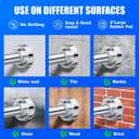 Ausemku Shower Curtain Rod Tension - 32-80 Inch Never Rust Non-Slip Spring Tension Curtain Rod No Drilling Stainless Steel Curtain Rod Use Bathroom KitchenSilver