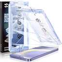 SMARTDEVIL [3 Pack for Samsung Galaxy S24 Screen Protector, Finger Print Reader Compatible, Fast & Easy Installation, Clear 9H Tempered Glass Film, Alignment Frame [Dust-Free & Bubble-Free]