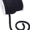 OLYCRAFT 11 Yards 8mm Soft Velvet Round Cord Black Velvet Cord String Velvet Ribbon Velvet Craft Thread Cord Trim with Spool for Choker Necklace Jewelry Making Sewing Accessories