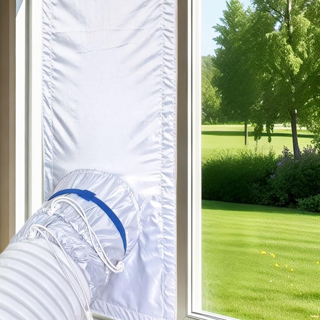 Portable Air Conditioner Window Seal KitFull Sealing AC Window Vent Seal Kit for Mobile Air Conditioner & Dryer,Length Adjustable,Waterproof & Easy to Install (10In x 36~62 Inch)