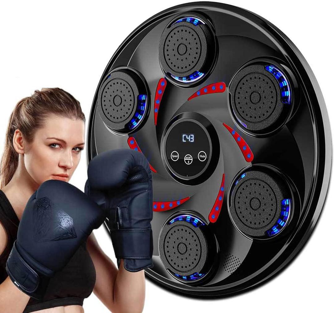 Yunseity Adjustable Smart Music Boxing Machine with, Wall Mounted Punching Target with Gloves for Kids Adults Home Gym, Yunseityfyut5ih90p