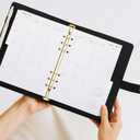Aesthetic A5 Binder with 6 Golden Rings - Refillable & Sturdy Planner w Pockets Keeps You Perfectly Organized - Mini Notebook Works Great as Photocard Binder for All Your Cards