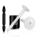 Aopin 150pcs(1 Drum) #81-1/4" Phillips Truss Flat Washer Head White Screws White Powder-Coated Carbon Steel Quick Metal Self Tapping