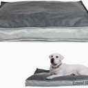 Dog Bed Cover, Comfortable and Quiet Dog Bed Covers for Pet Mat Bed,Washable Removable CoverFaux Leather Pet Nest, 36" L x 27" W x 3" H Cover Only (Grey)