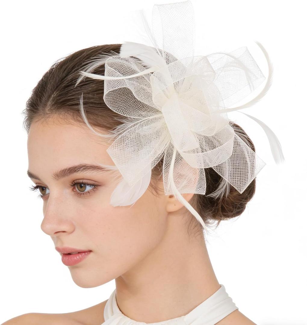 Fascinators Hats for Women, Tea Party Hat Headpiece Hair Accessories for Wedding Cocktail Church