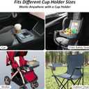 Car Seat Snack Tray for Kids, Mess-Free Square Travel Tray Cup Holder Snack Tray, Durable Car Food Tray for Toddlers, Universal Fit Kids Travel Road Trip Essentials (1, Grey)