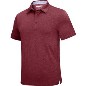 KEFITEVD Mens Polo Shirt Golf Short Sleeve Dry Fit Breathable | Quick dry, Moisture Wicking, Stretchy, Classic Fit with Striped Collar, Breathable, for Golf, Tennis, Fishing, Outdoor Sports (XXL)