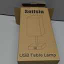 Soilsiu Bedside Table Lamp for Bedroom - Touch Small Lamp with USB C+A Charging Ports & AC Outlets, 3 Way Dimmable Nightstand Light for Living Room (LED Bulb Included, Grey)