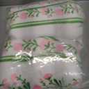 Pink Floral Blanket, Pink and Green Grandmillennial Flower Decorative Throw Blanket for Couch Bed Sofa, Pastel Floral Striped Throw Blankets for Living Room Bedroom Decor, 50x60 Inches (Color 06)