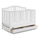 Graco Solano 4-in-1 Convertible Crib with Drawer Combo (White)  GREENGUARD Gold Certified, Includes Full-Size Nursery Storage Drawer, Converts to Toddler Bed and Full-Size Bed