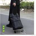 ULAKLU Trolley Bags for Shopping Cart,Height Under 67 Inches,Foldable Cart Shopping Bag with Wheels and Zipper Reusable Grocery Bags Foldable. (Black)