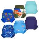 BIG ELEPHANT 4Pcs Baby Swim Diaper, Waterproof Reusable Swimming Diapers for Boys, Soft Washable Swim Wear, 2T
