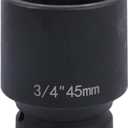 3/4" Drive 45mm Impact Socket 6-Point Standard Impact Sockets Made with Chrome Molybdenum Alloy Steel, Metric