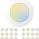 Amico 24 Pack 6 Inch LED Disk Lights, Dimmable Flush Mount Ceiling Disc Lights, 2700K/3000K/4000K/5000K/6000K Selectable, 12W Eqv 110W, 1050LM, Low Profile Surface Mount Ceiling Light, ETL&FCC