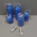 Homemory Blue Flickering Flameless Candles, Battery Operated Acrylic LED Pillar Candles with Remote Control and Timer, Blue Decor, Set of 5