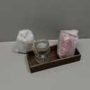 DUOER 3 Pcs Mason Jar Centerpiece Table Decorations for Dining Table Decor Farmhouse Coffee Table Decor with Wood Tray and Led Light Table Centerpieces for Dining room Kitchen Living Bathroom,Orange