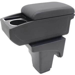 YJYWZH Car Armrest Box for Ford Focus 2012-2018 MK3 Auto Accessories Center Console Leather Arm Rest Double-Layer Storage Space with Cup Holder (Black Thread)