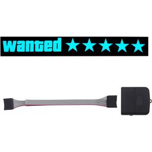 Glowing Sticker Wanted Stars Windshield EL Glow Panel Electric Marker Light Car Auto LED Safety Sign Decals Decoration Window Sticker Ice Blue
