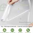 LUTE Reeded Glass Window Privacy Film, Frosted Glass Film, Removable 3D Decorative Decals Sun Blocking Anti UV Door Window Cover, No Glue Static Cling Vinyl for Bathroom Home Office, 35.4" x 157.4"