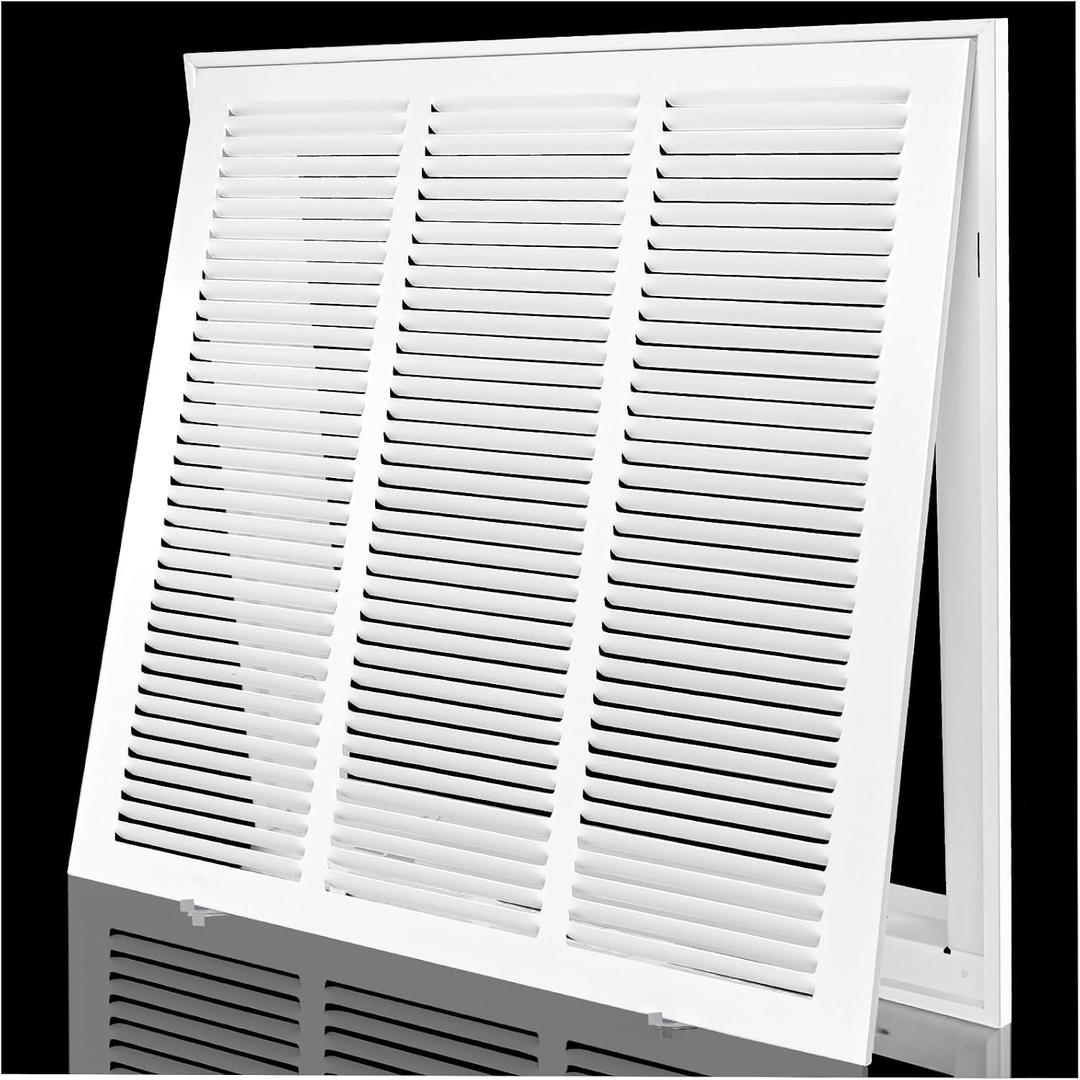 Return Air Filter Grille 18x18,Air Return Vent Cover for 18"W x 18"H Duct Opening,Steel HVAC Vent Covers for Wall and Ceiling,Holds 1" Thick AC Filter