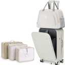 Luggage Sets 5 Piece Carry on Hardside Suitcase with Spinner Wheels 20-inch Travel Luggage with Lock & Quick-Access Front Compartment Includes Travel Weekender Bag & Packing Cubes (A2-white)