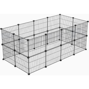 LURIVA Small Animal Playpen, Guinea Pig Cages, Pet Playpen, Rabbit Cage,Small Animal Cage, Puppy Kitten Dog Playpen, Indoor Outdoor Portable Metal Wire Yard Fence,15 X 12 Inch, 24 Panels, Black