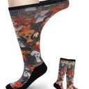 Diabetic Socks for Women & Men Extra Wide, Over The Calf Non Binding Lymphedema Neuropathy Swollen Feet for Women Men (I-dog-1pair)