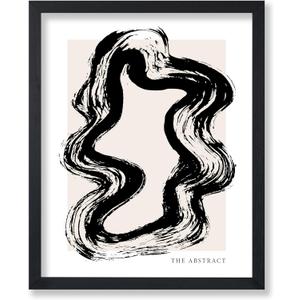 Poster Master The Abstract Poster - Ink Dry Brush Print - Black Ink & Brush Stroke Art - Monochrome & Black & White Art - Living Room or Bedroom Decor - 8x10 UNFRAMED (8L" x 10W", Style-13)
