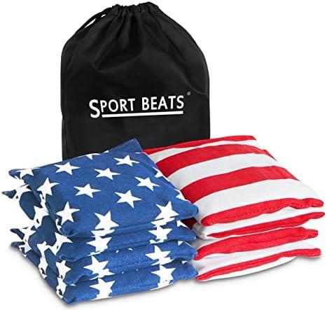 Cornhole Bags Set of 8 Regulation Weight & Size Includes Carry Case