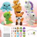 Miantina 6PCS Crochet Kit for Beginners, 2026 Knitting Kit with Step-by-Step Video Tutorials, Beginner Crochet Kit for Adults (White)