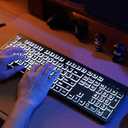 Large Print Backlit Wireless Keyboard and Mouse, 2.4G Full Size Keyboard and Mouse Combo with Big Letters and Backlight Key, Easy to See Big Letters, Light Up Keyboard for Windows, PC, Laptop, Desktop
