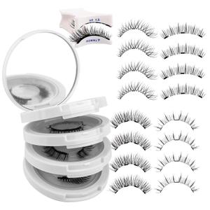 FADLASH Magnetic Eyelashes with Applicator 4 Pairs Magnetic Lashes Natural Look No Glue Needed Reusable Easy to Wear False Eyelashes (KS01+B1+MC+K8)