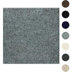Carpet Tiles Peel and Stick 24” x 24”, Self Adhesive Soft Padded Flooring Stickers, Light Gray Home Decor for Bedroom Living Room Office, 20 Tiles & 80 sq ft per Box