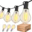 DAMAING Outdoor String Lights 100FT Patio String Lights Waterproof with 43 Shatterproof Dimmable A39 LED Edison Bulbs Connectable Outdoor Lighting for Backyard Bistro and Balcony 2700K