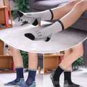 LINEMIN Kids Merino Wool Hiking Socks Toddlers Boys Girls Winter Warm Thick Thermal Boot Cushion Crew Socks 6 Pairs (White)