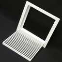 HVAC Premium 16" X 16" Aluminum Return Filter Grille for 1" Filter - Easy Airflow - Linear Bar Grilles [Outer Dimensions: 18.5"w X 18.5"h]